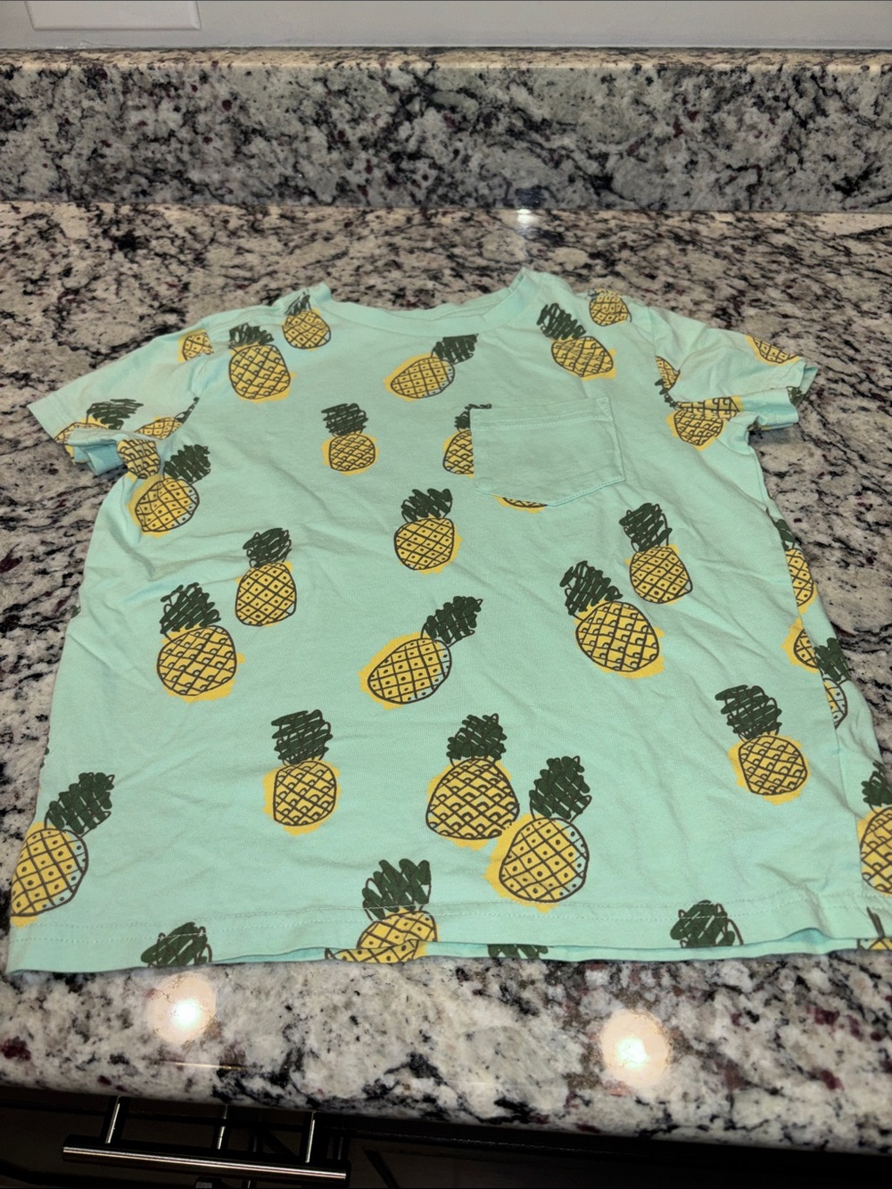Kids Pineapple Pocket Tee - Mint Green